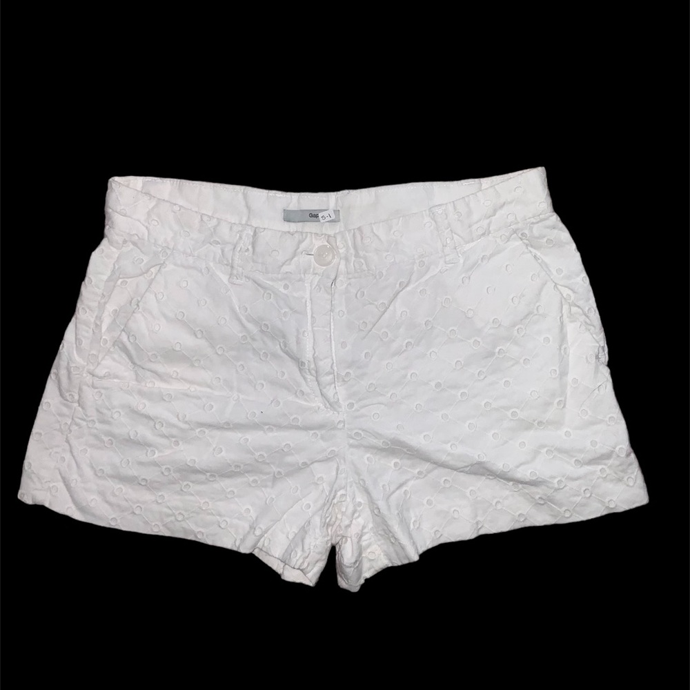 Girls Gap White Eyelit Summer Shorts, Size 00